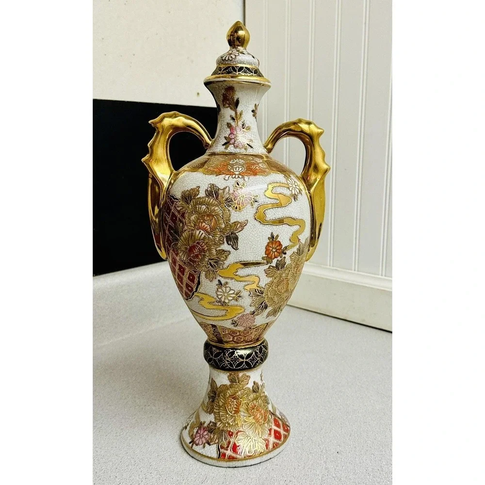 Antique Chinese Qing Dynasty Qianlong Mark Bottle Vase Famille Rose Gilt 16